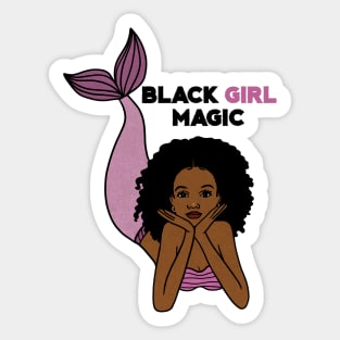 Black Girl Magic, Afro Mermaid Sticker